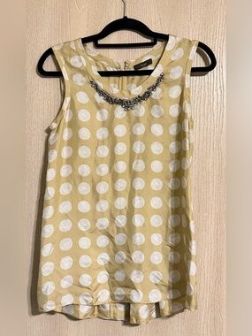 Vera Wang 100% Silk Polka Dot Jeweled Blouse – Women’s Small 4/6